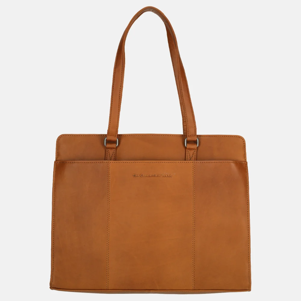 Chesterfield laptoptas bruin